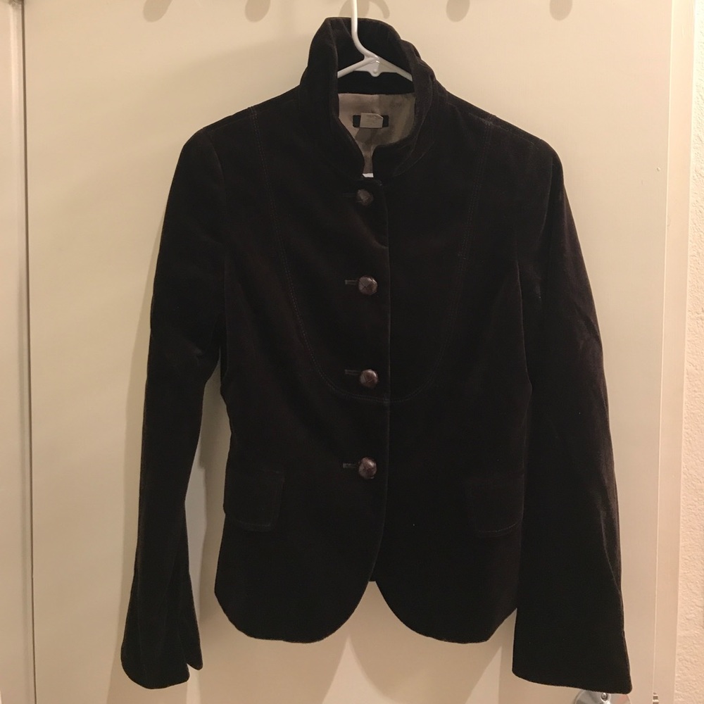 J.Crew Velvet Bella Blazer Jacket Brown Size 4